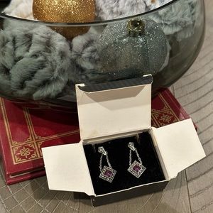 Vintage Avon Sleek Drop Earring Set - silver - circa 1992, Pierced!